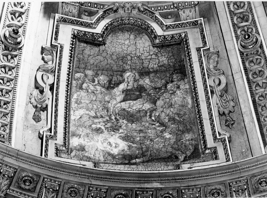 Pentecoste (dipinto, elemento d'insieme) di Carrarino Francesco (attribuito) (secc. XVI/ XVII)