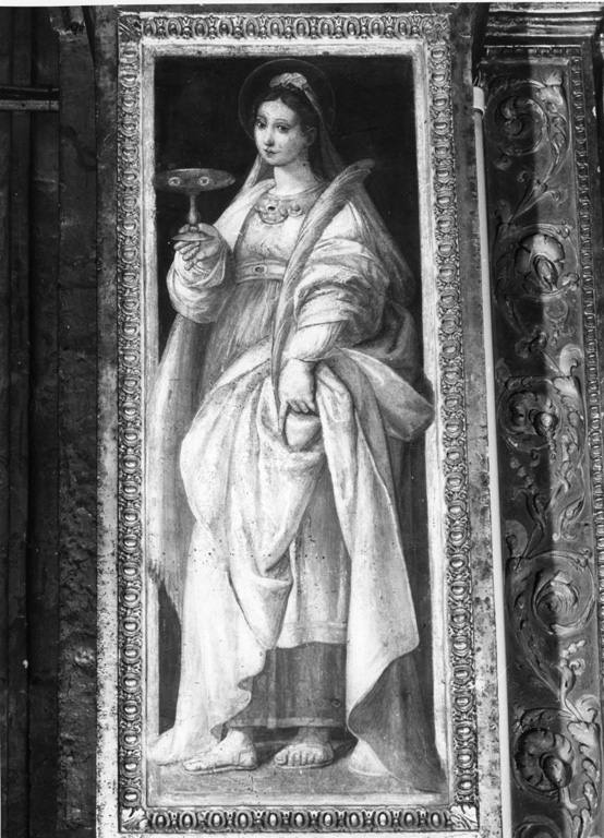 Santa Lucia (decorazione pittorica, elemento d'insieme) di Alberti Durante detto Durante del Borgo (attribuito) (sec. XVI)
