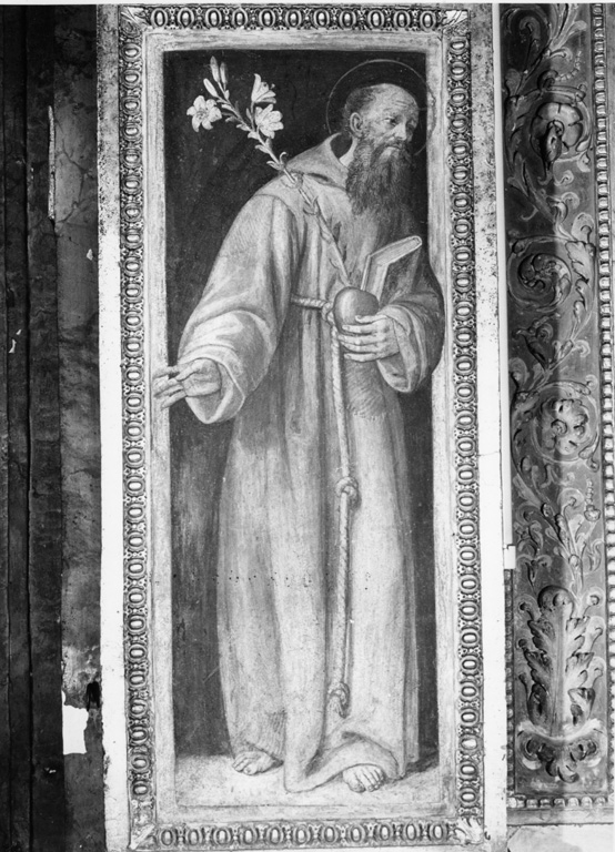 Sant'Antonio da Padova (decorazione pittorica, elemento d'insieme) di Alberti Durante detto Durante del Borgo (attribuito) (sec. XVI)