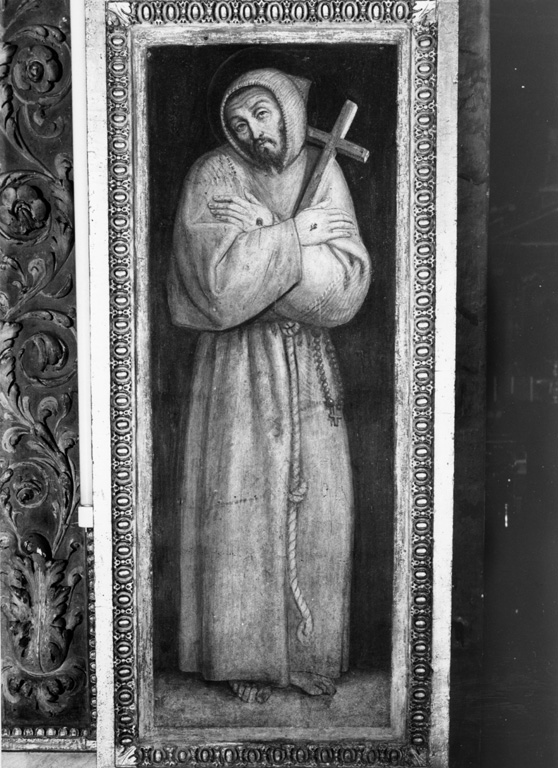 San Francesco d'Assisi (decorazione pittorica, elemento d'insieme) di Alberti Durante detto Durante del Borgo (attribuito) (sec. XVI)