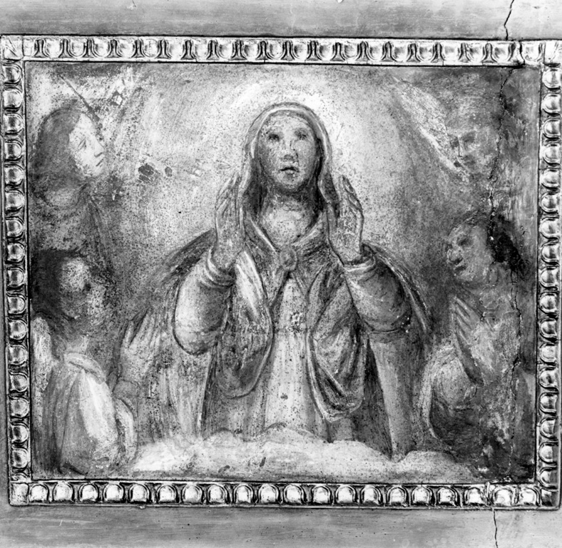 Madonna con angeli (dipinto, elemento d'insieme) di Alberti Durante detto Durante del Borgo (attribuito) (sec. XVI)