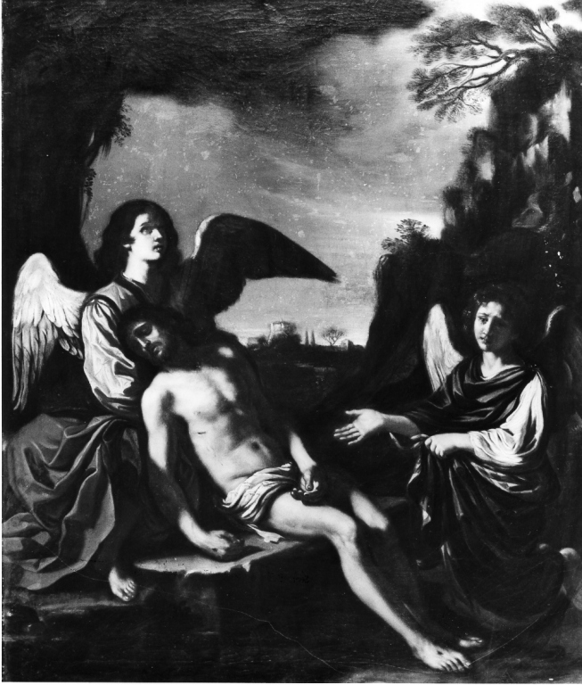 Cristo morto con angeli (dipinto) di Gennari Cesare (metà sec. XVII)