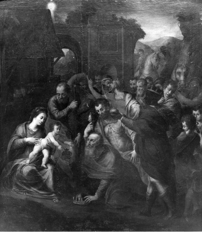 adorazione dei Re Magi (dipinto) di Carracci Ludovico (scuola) (fine/inizio secc. XVI/ XVII)