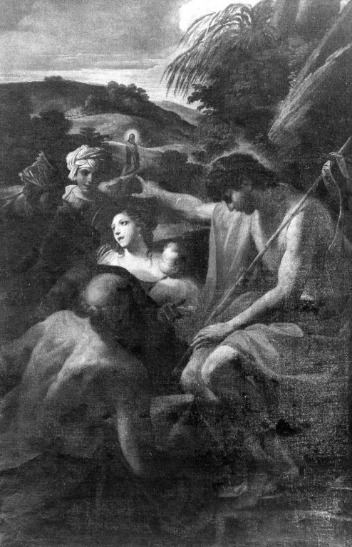 San Giovanni Battista predica nel deserto (dipinto) - ambito bolognese (seconda metà sec. XVII)