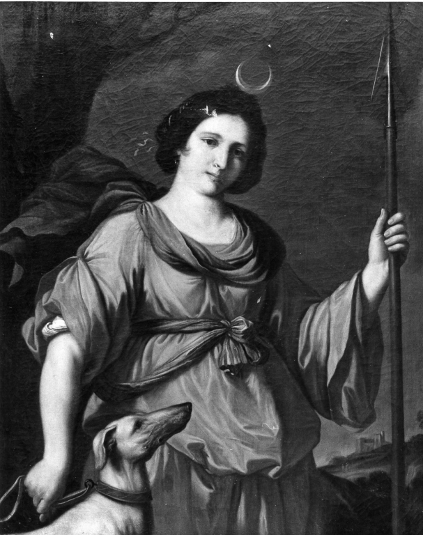 Diana cacciatrice (dipinto) di Barbieri Giovan Francesco detto Guercino (scuola) (seconda metà sec. XVII)