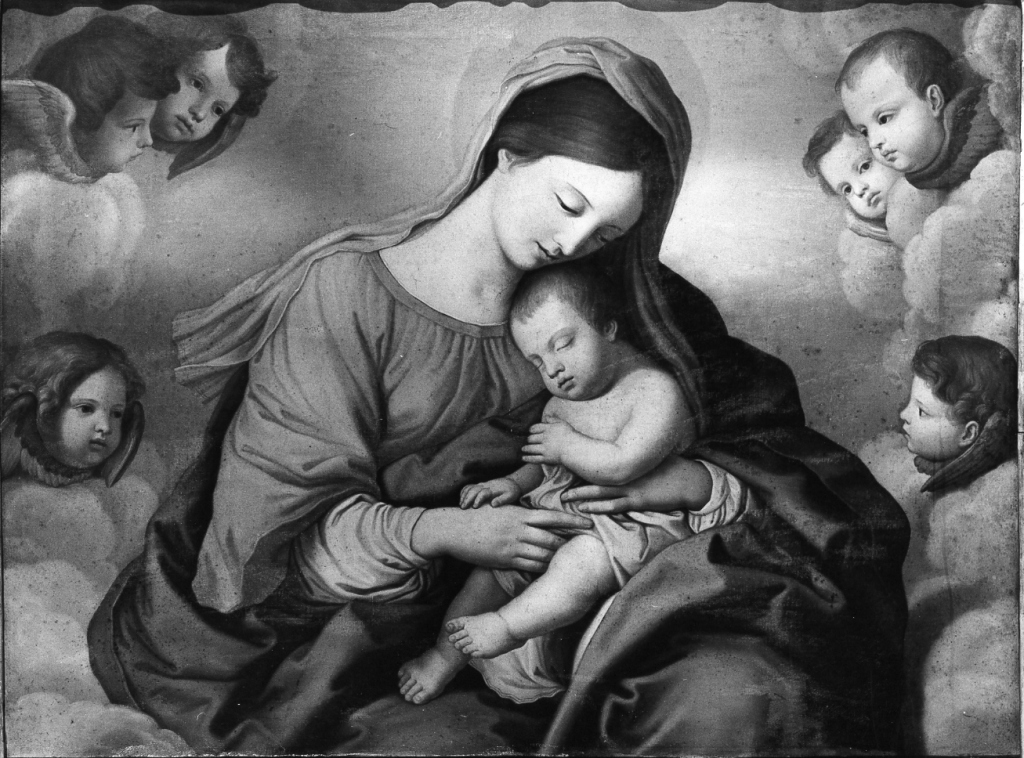 Madonna con Bambino sulle nuvole (dipinto) di Salvi Giovan Battista detto Sassoferrato (secondo quarto sec. XVII)