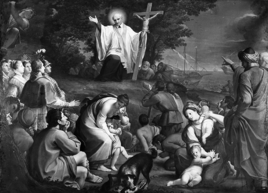 messa di San Vincenzo dè Paoli (dipinto) di Zoboli Giacomo (sec. XVIII)