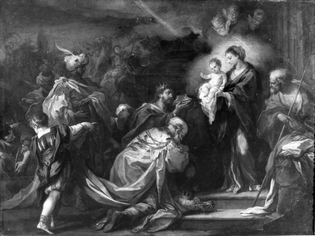 adorazione dei Re Magi (dipinto) di Conca Sebastiano (primo quarto sec. XVIII)