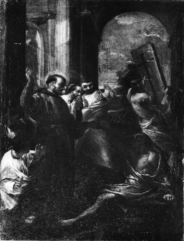 Sant'Antonio da Padova resuscita un morto (dipinto) di Sacchi Andrea (sec. XVII)