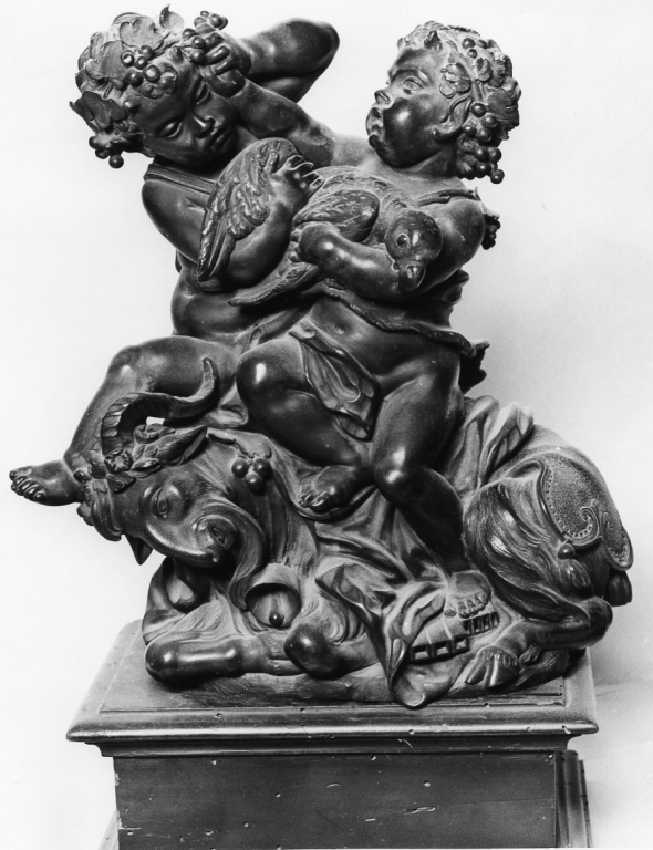 Faunetti su una capra con pappagallo (scultura) di Algardi Alessandro (maniera) (seconda metà sec. XVII)