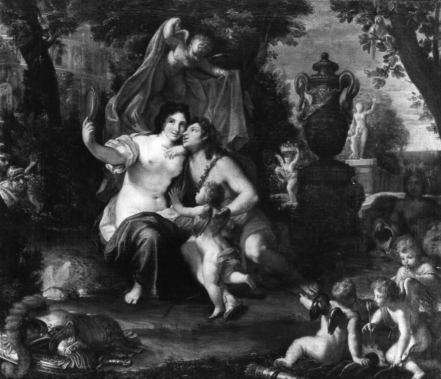 Rinaldo e Armida allo specchio (dipinto) di Albani Francesco (scuola) (prima metà sec. XVII)