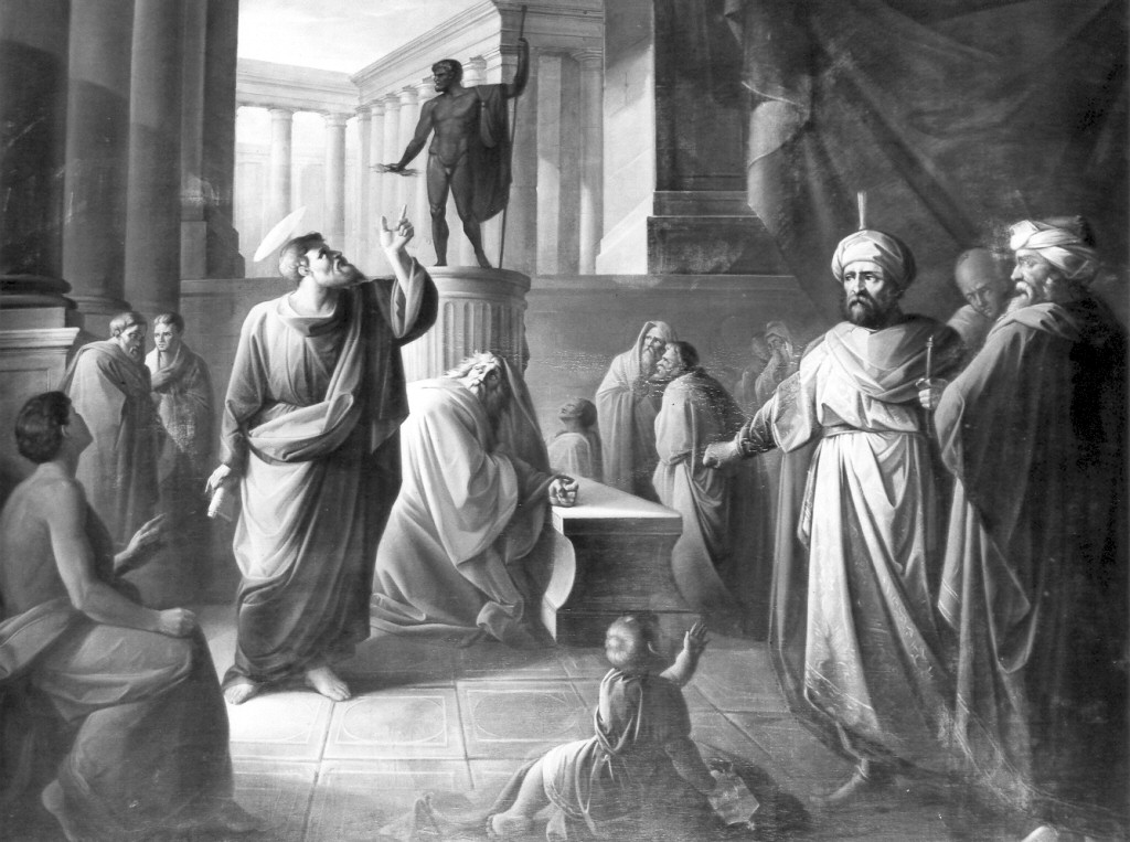 San Bartolomeo rifiuta di adorare l'idolo (dipinto) di Loffredo Bonaventura (sec. XIX)