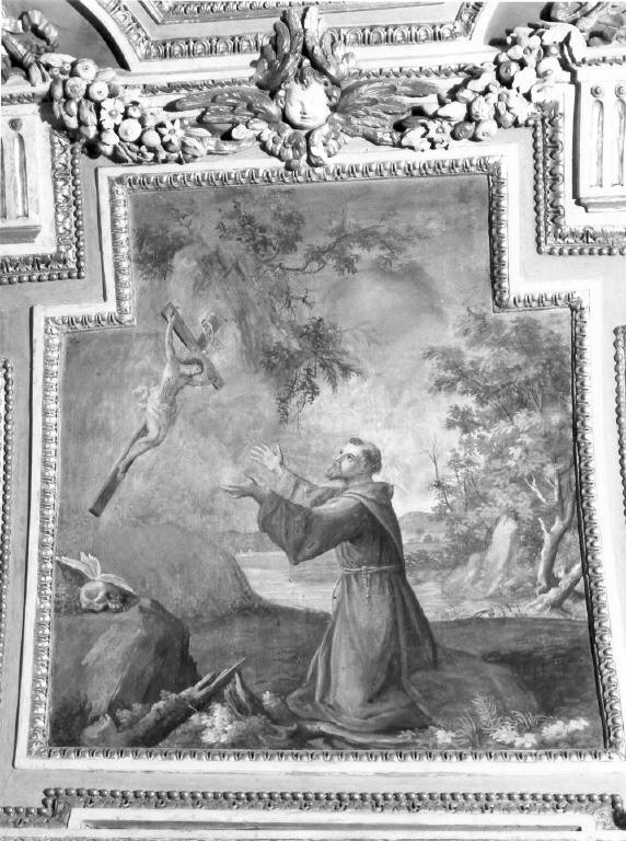 San Francesco contempla il Crocifisso (dipinto) - ambito romano (fine sec. XVII)