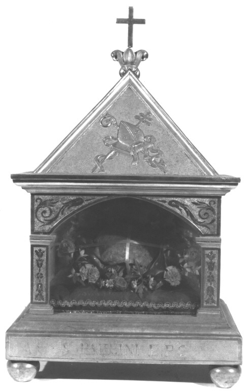 reliquiario a teca - a urna - ambito romano (sec. XIX)