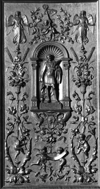 Stemma di Leone XIII (rilievo) di Fontana Francesco, Galli Pietro (sec. XIX)