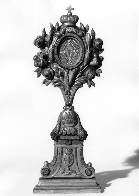 reliquiario - a ostensorio - ambito romano (fine/inizio secc. XIX/ XX)