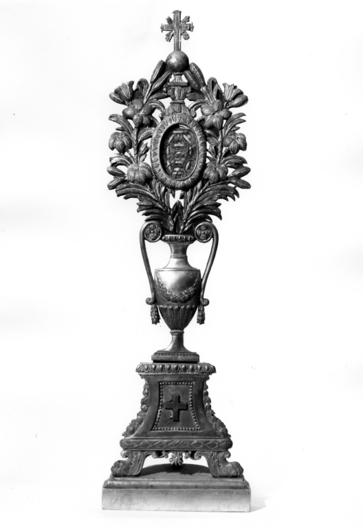 reliquiario - a ostensorio - ambito romano (fine/inizio secc. XIX/ XX)