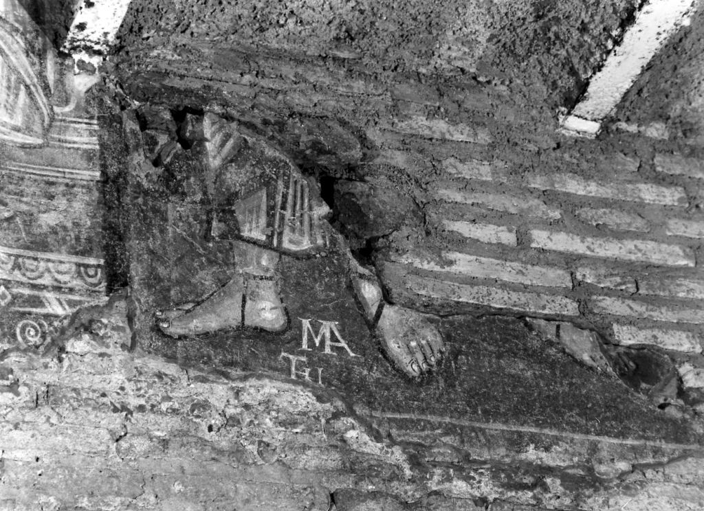 San Pantaleone, cieco (dipinto, frammento) - ambito romano (sec. X)