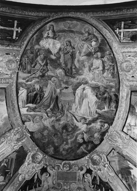 Trinità e Santi (dipinto) di Nappi Francesco, Nanni Girolamo (sec. XVII)