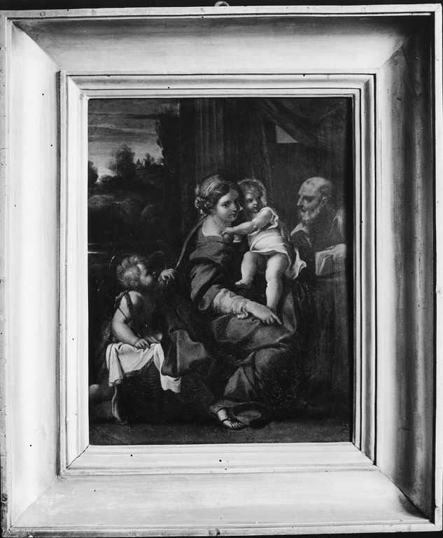 Sacra famiglia con San Giovannino (dipinto) di Carracci Annibale (attribuito) - ambito romano (sec. XVI)