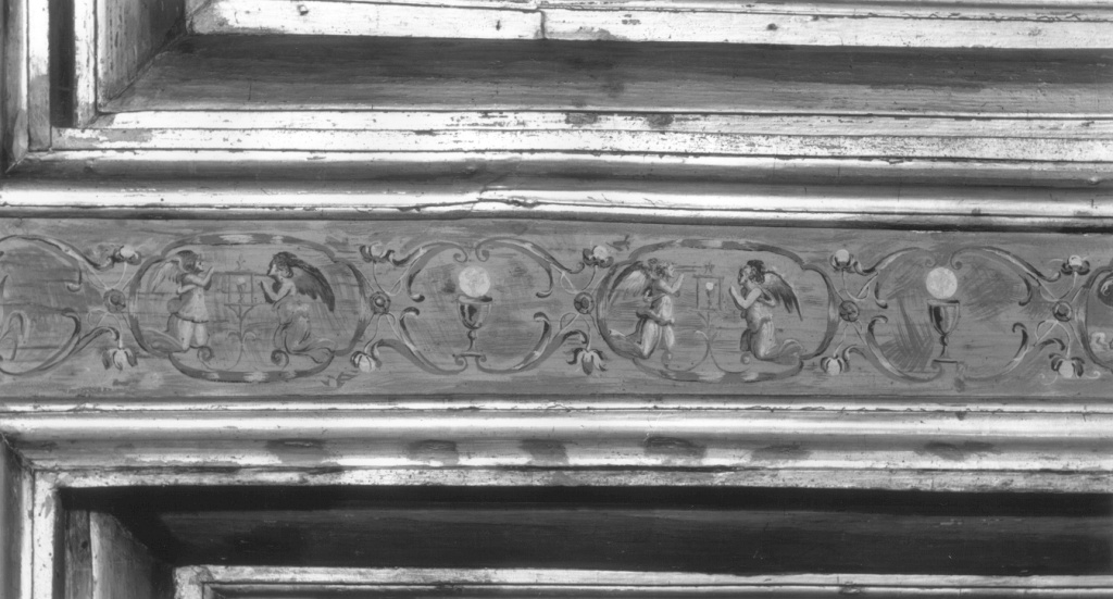 simboli eucaristici (soffitto a cassettoni, complesso decorativo) - ambito romano (sec. XVI)