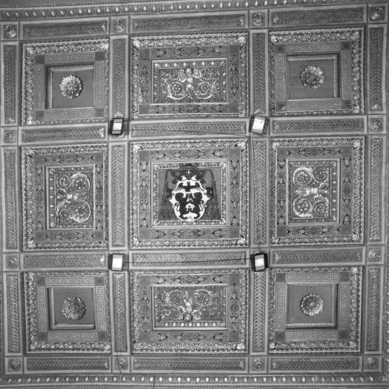 soffitto a cassettoni, complesso decorativo - ambito romano (sec. XVI)