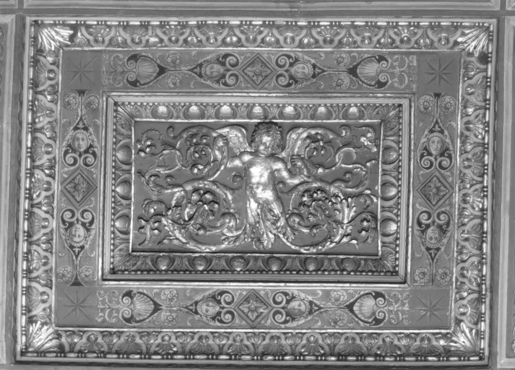 soffitto a cassettoni, complesso decorativo - ambito romano (sec. XVI)
