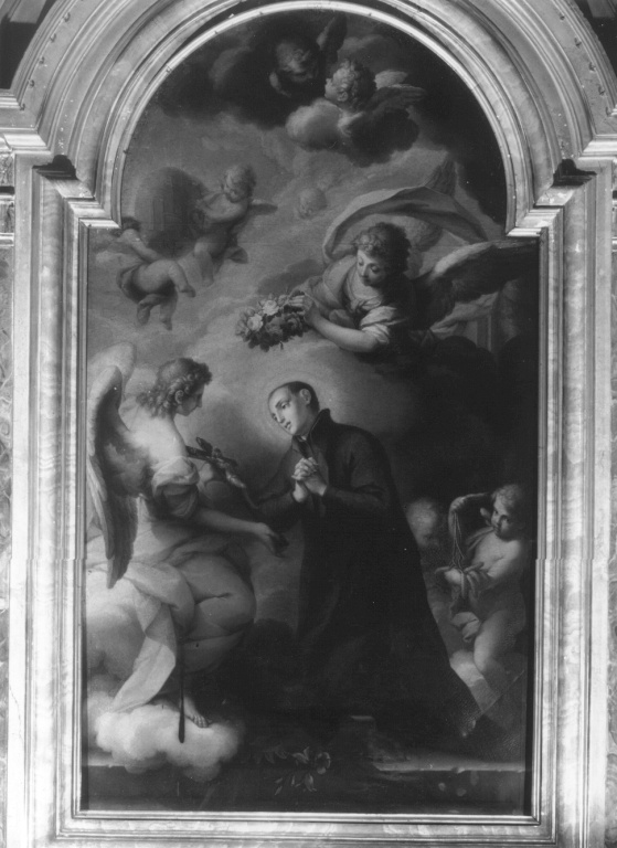 san Luigi Gonzaga in adorazione del crocifisso (dipinto) di Nessi Antonio (sec. XVIII)