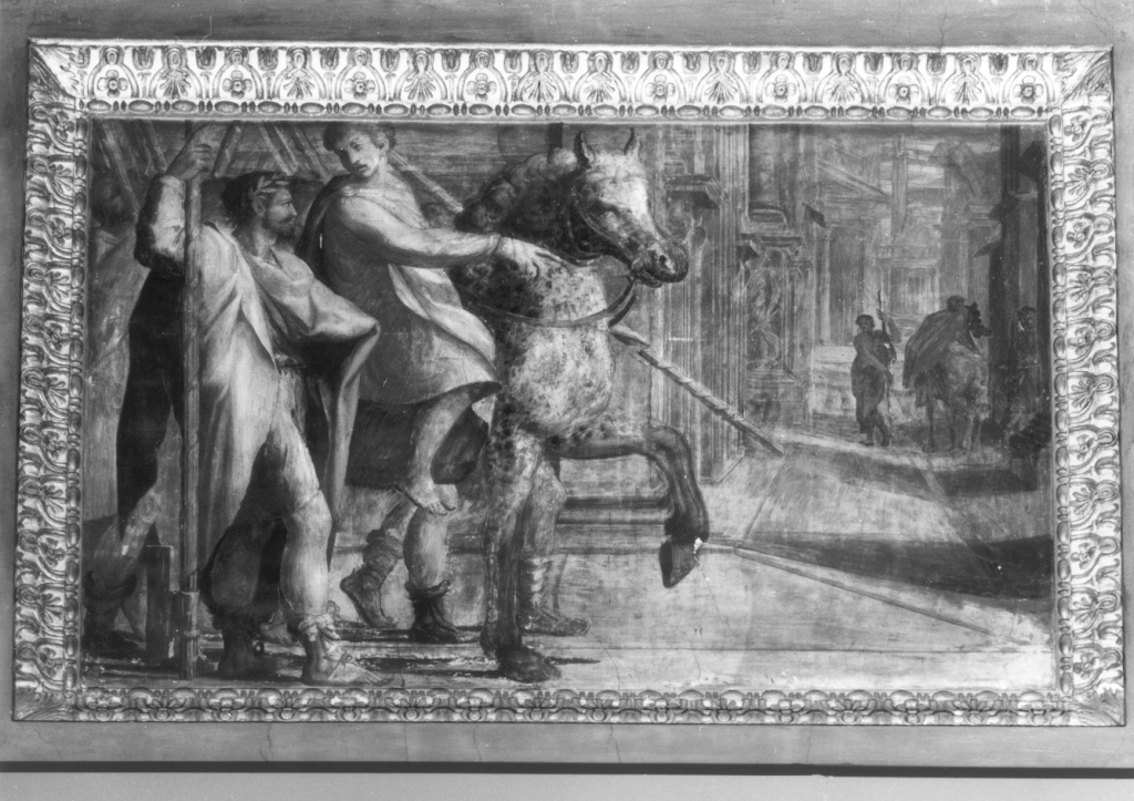 Quinto Fabio Massimo accompagna a piedi il figlio console (dipinto) di Ricciarelli Daniele detto Daniele da Volterra (sec. XVI)