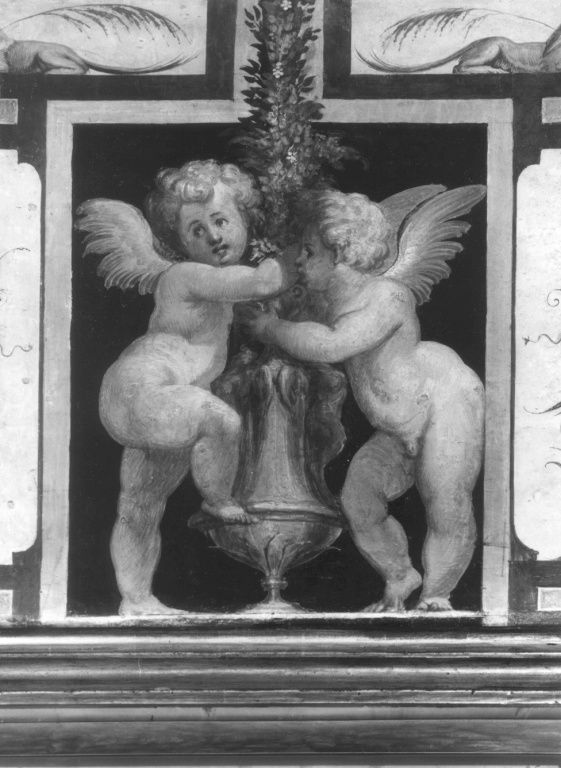 putti con vaso (dipinto, serie) di Luzio Romano (secondo quarto, secondo quarto sec. XVI, sec. XVI)