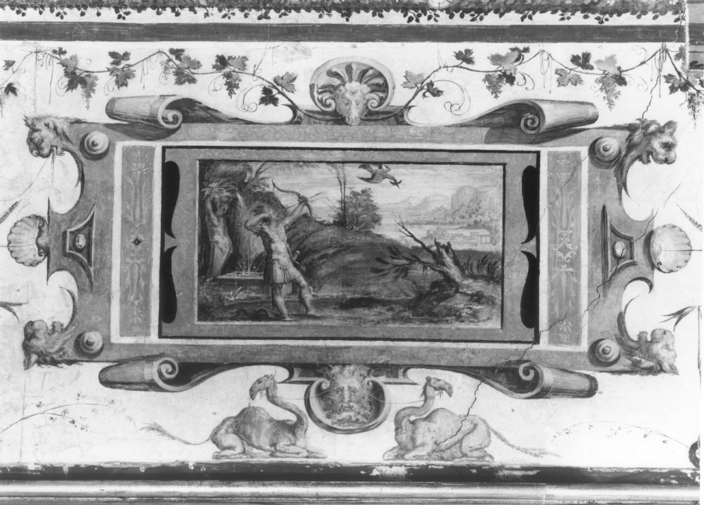 Enea a caccia (?) (dipinto) di Luzio Romano (secondo quarto, secondo quarto sec. XVI, sec. XVI)