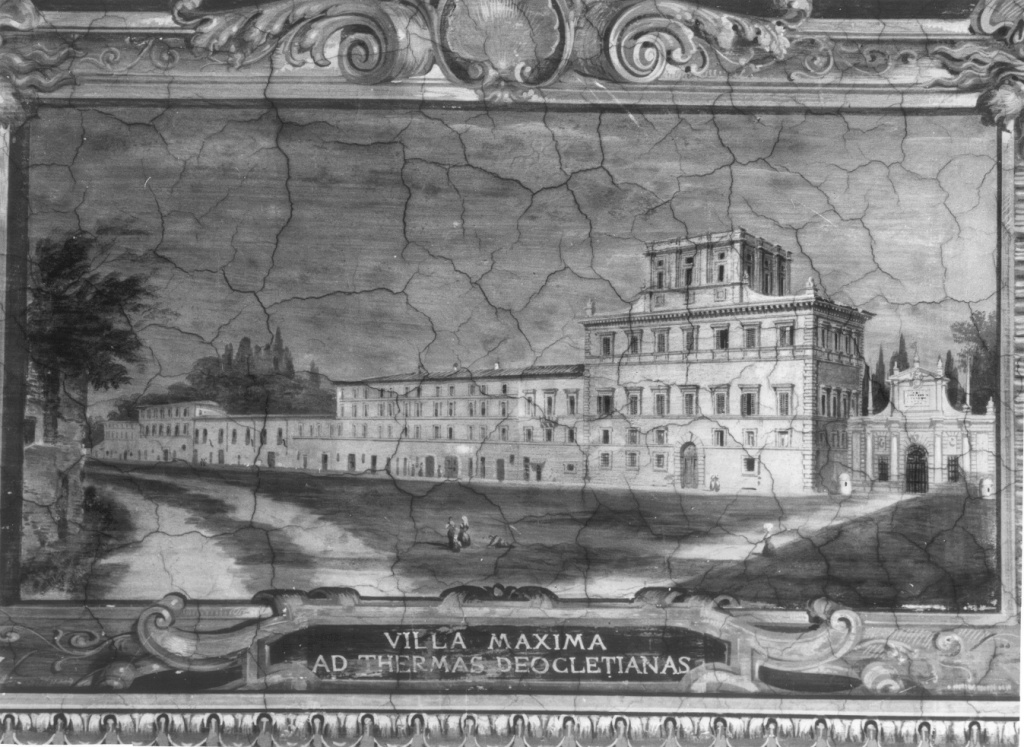 Villa Massimo alle Terme di Diocleziano (dipinto) di Angelini Annibale (sec. XIX, sec. XIX)