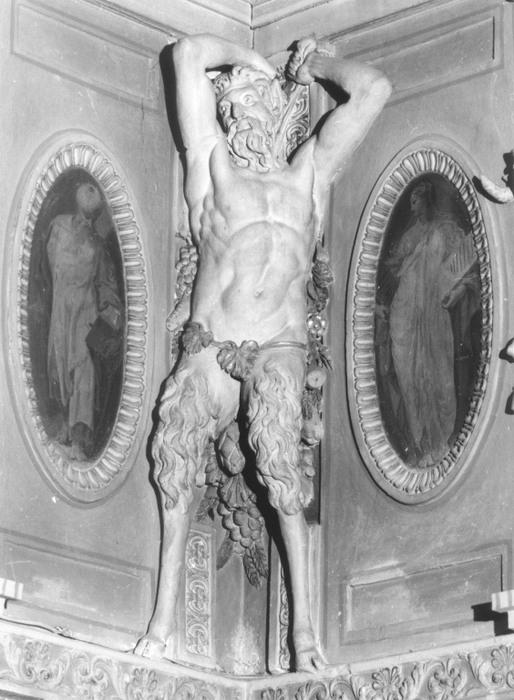 satiri, angeli e figure femminili (decorazione plastica) di Ponsio Jacquio (sec. XVI)