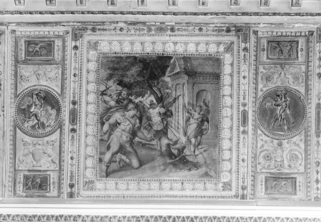 Romolo dedica le spoglie di T. Tazio a Giove (dipinto, ciclo) di Ponsio Jacquio (sec. XVI)