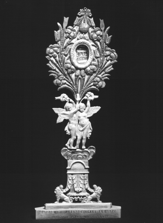 reliquiario - a ostensorio - ambito romano (sec. XIX)