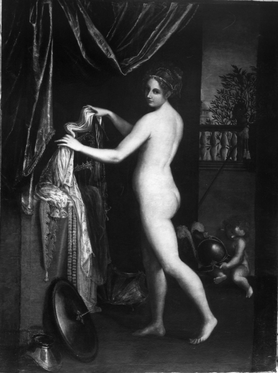 Minerva in atto di abbigliarsi (dipinto) di Fontana Lavinia (sec. XVII)