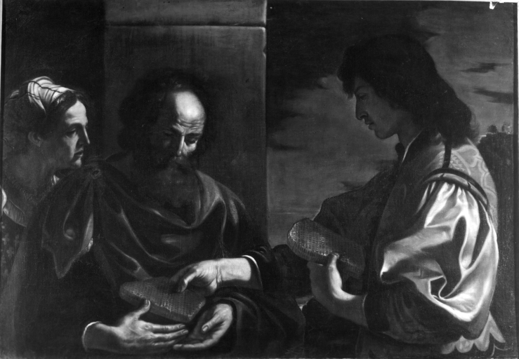 Sansone porge ai genitori il favo del miele (dipinto) di Barbieri Giovan Francesco detto Guercino (bottega) (sec. XVII)