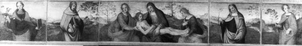 Pietà e quattro santi (dipinto) di Andrea d'Agnolo detto Andrea del Sarto (sec. XVI)