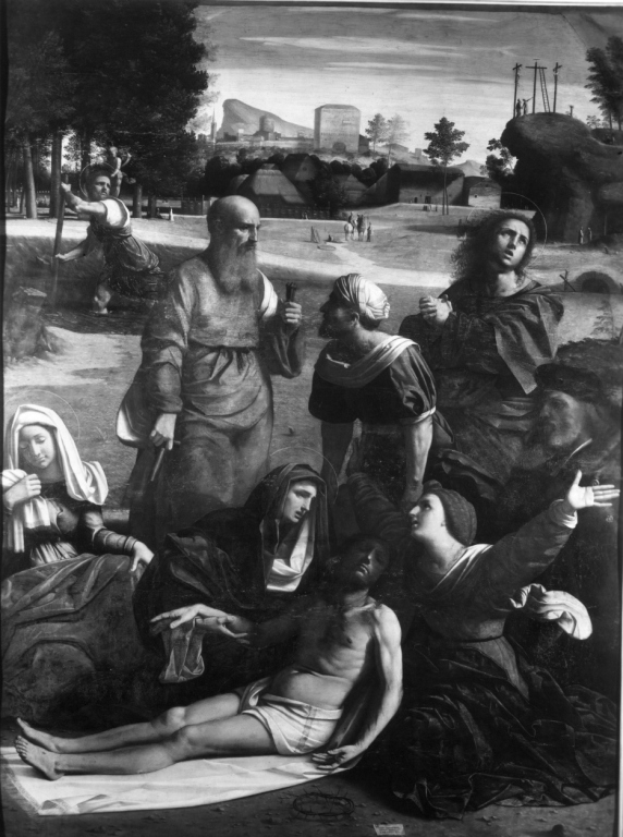 Deposizione dalla croce (dipinto) di Benvenuti Giovanni Battista detto Ortolano (sec. XVI)
