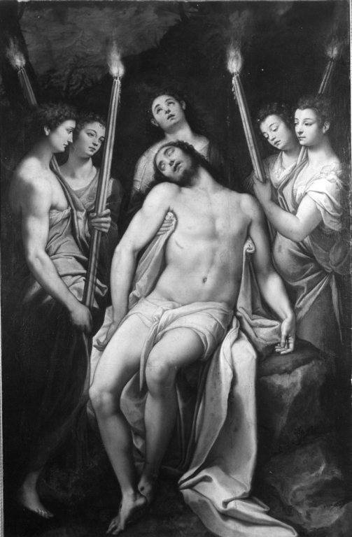Cristo morto fra gli angeli (dipinto) di Zuccari Federico (sec. XVI)
