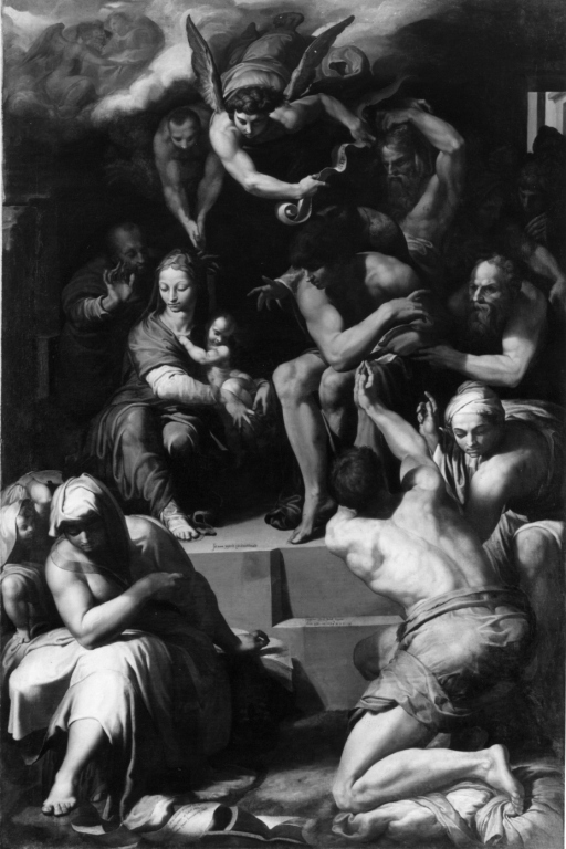 Adorazione del Bambino (dipinto) di Pellegrini Pellegrino detto Pellegrino Tibaldi (sec. XVI)
