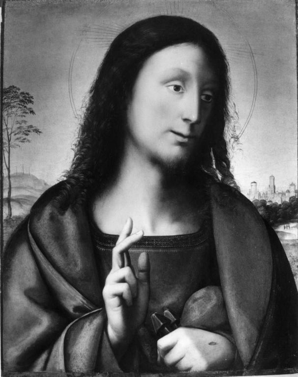 Cristo benedicente (dipinto) di Della Porta Bartolomeo detto Fra' Bartolomeo (inizio sec. XVI)