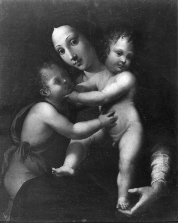 Madonna con Bambino e San Giovannino (dipinto) di Pippi Giulio detto Giulio Romano (maniera) (seconda metà sec. XVI)