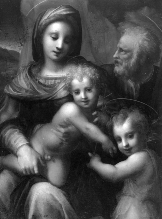 Sacra Famiglia (dipinto) di Puligo Domenico detto Puligo (primo quarto sec. XVI)