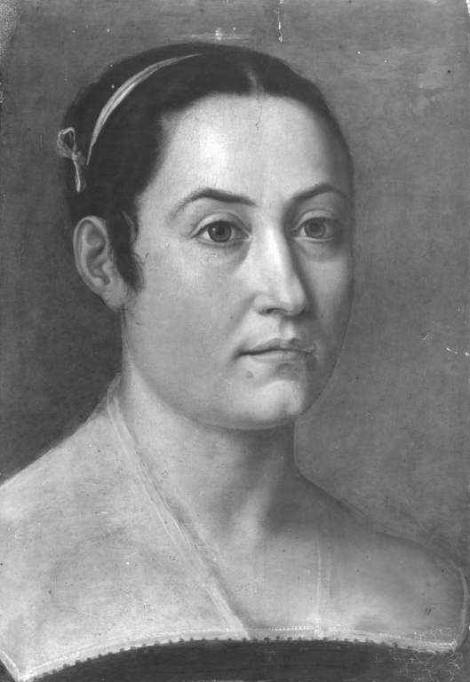 Testa femminile (dipinto) - ambito romano (seconda metà sec. XVI)