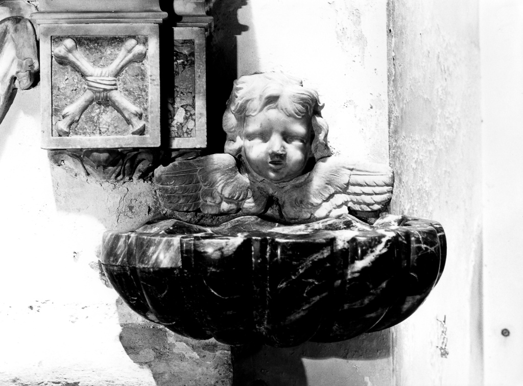 acquasantiera - ambito romano (inizio sec. XVII)