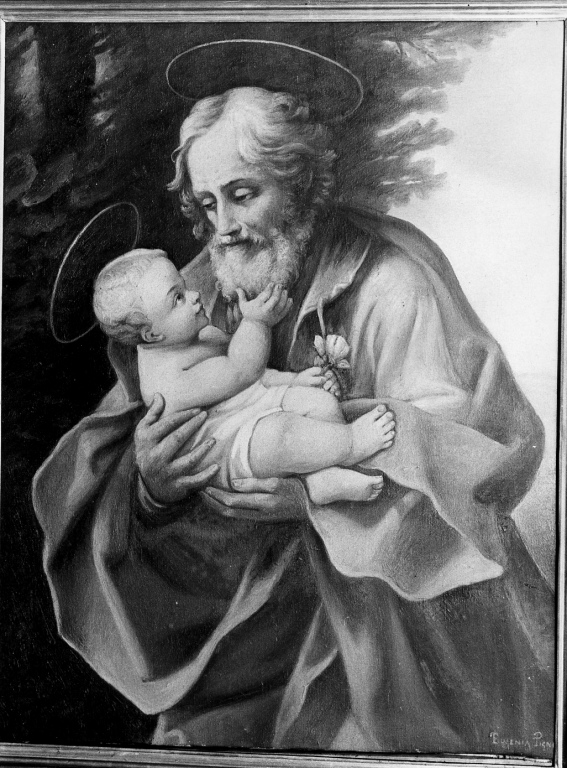 San Giuseppe e il Bambino (dipinto) di Pignet Eugenia (sec. XX)