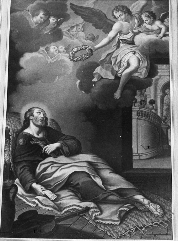 Transito di S. Alessio (dipinto) di Larcan Philadelphus (sec. XVIII)