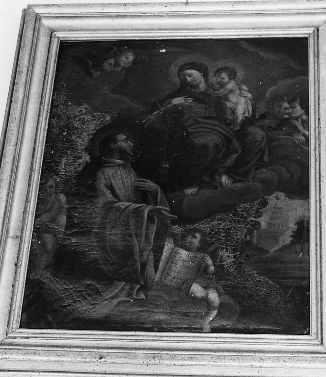 S. Bernardo al cospetto della Madonna con Bambino (dipinto) - ambito romano (fine/inizio secc. XVII/ XVIII)