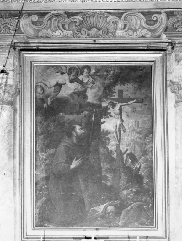 San Francesco in preghiera (pala d'altare) di Muziano Girolamo detto Girolamo da Brescia (scuola) (metà sec. XVI)